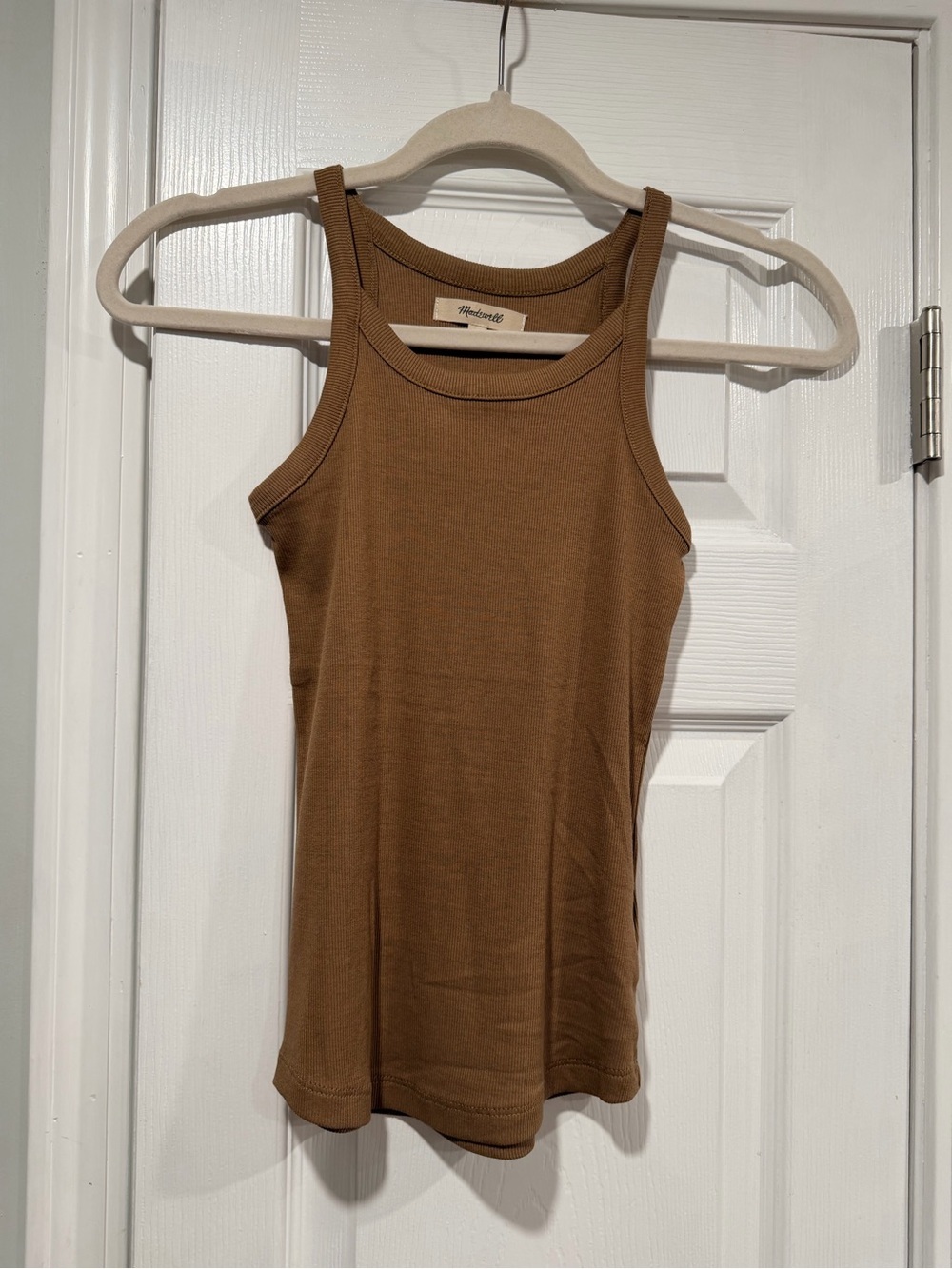 NWOT Madewell Size XXS Brown Thin Strap Ribbed Supima Racerback Tank Top